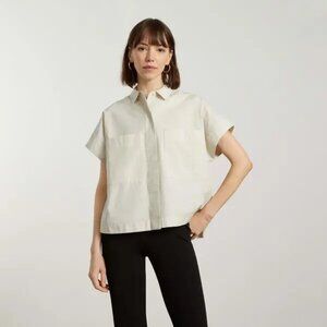 Everlane poplin short-sleeve box shirt - dusty lavender